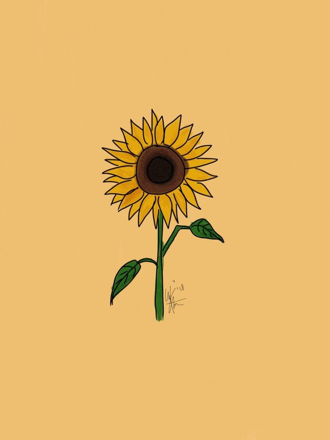 Yellow Aesthetic Sunflowers HD Wallpaper (1080p, 4k)