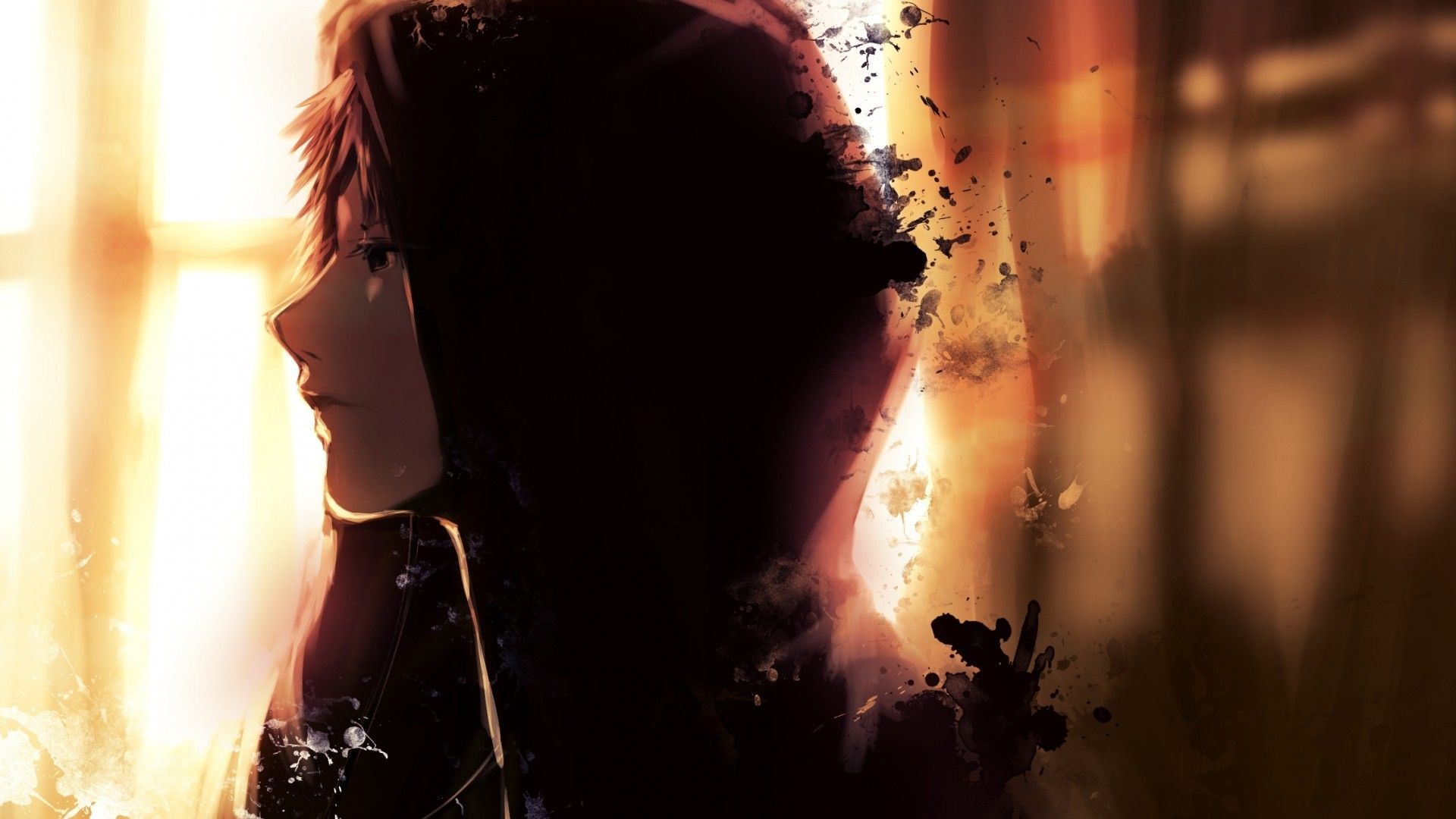 Download 1920x1080 Anime Boy, Hoodie, Profile View, Sad Expression