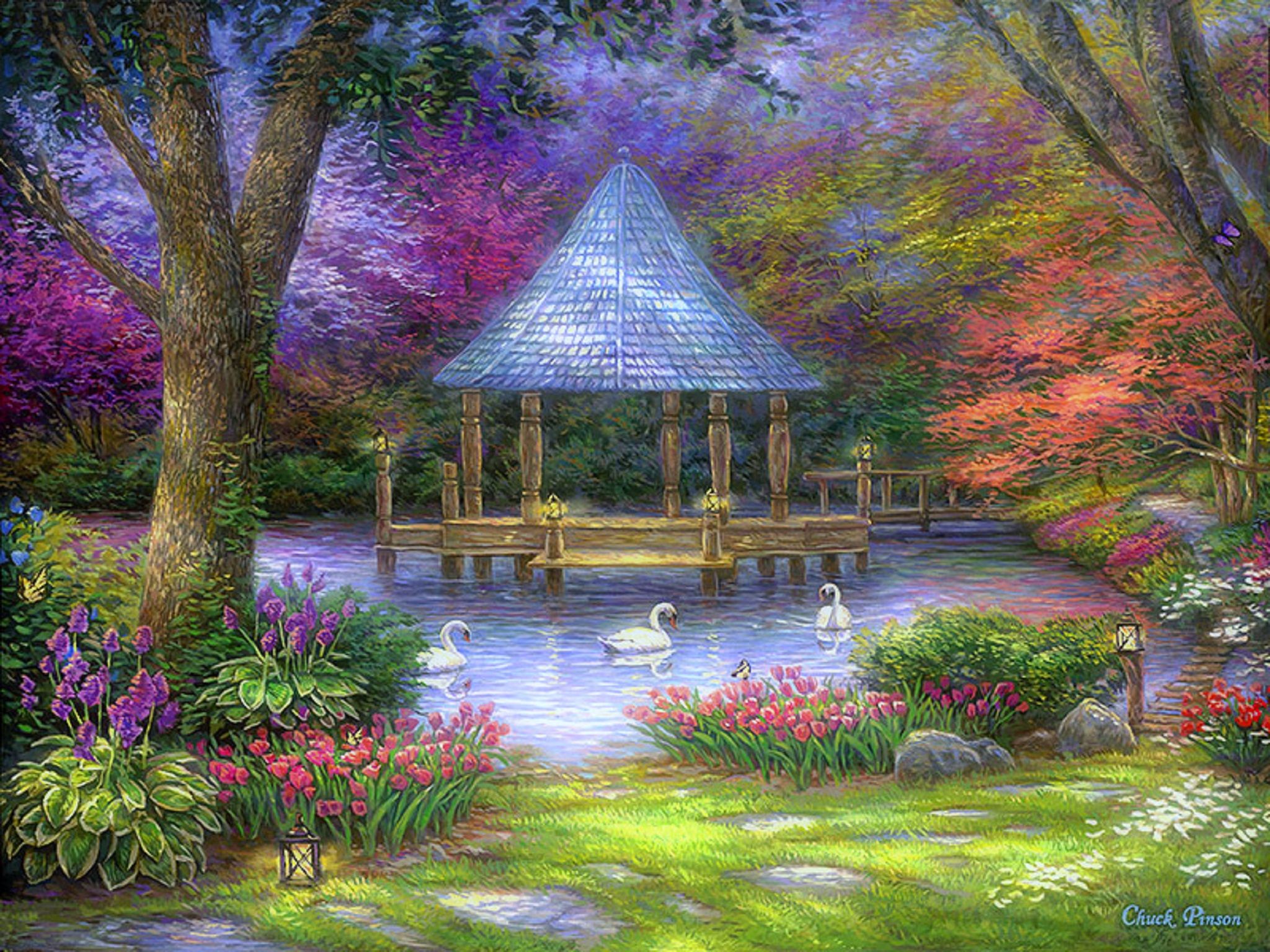 Gazebo Pond Wallpapers - Wallpaper Cave