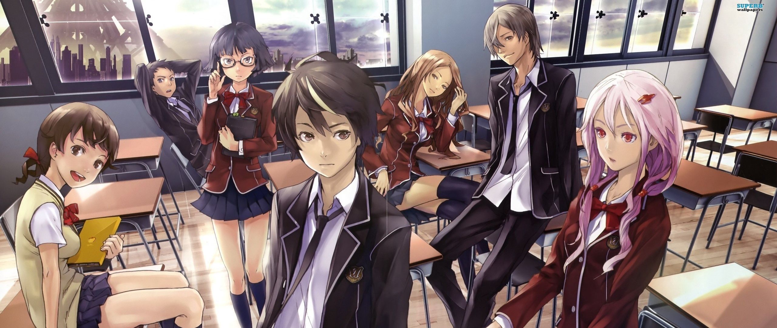 Wallpaper Anime, Guilty Crown, Students, Class, Rest