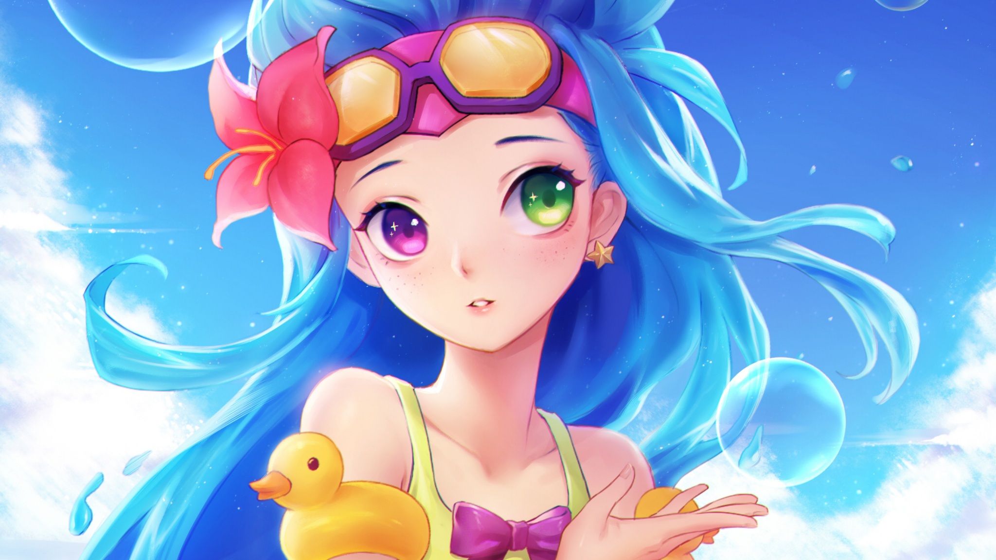 Wallpaper 4k Pool Party Zoe LoL League of Legends lol league