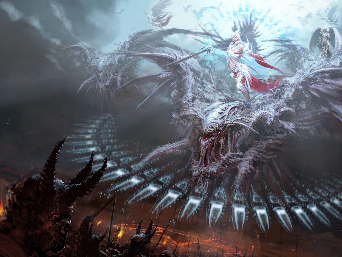 Image Demons Fantasy Games Angels Battles 1152x864