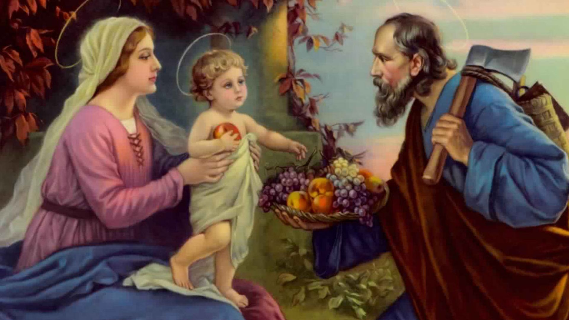 image Of The Holy Family Of Jesus Mary And Joseph. Christian