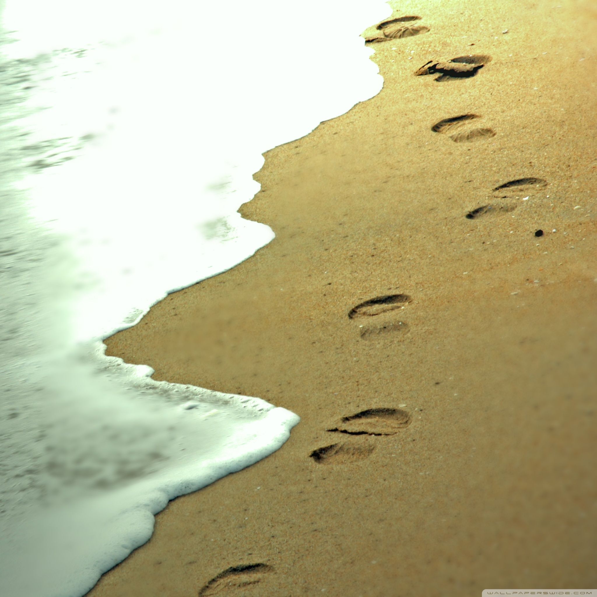 Footprints in the Sand Ultra HD Desktop Background Wallpaper