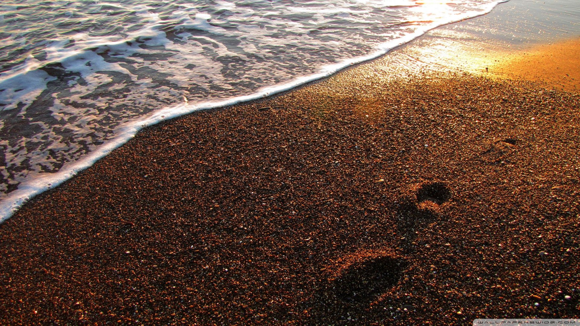 Foot Prints On The Sand Foot Wallpaper 1920x1080. Free Photo