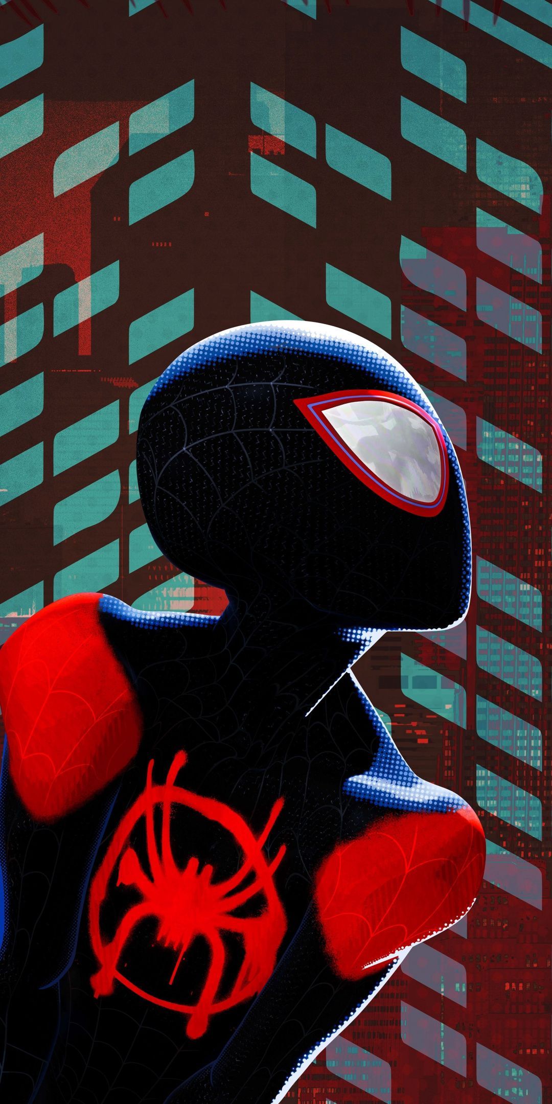 Miles Morales, Black Suit, Spider Man: Into The Spider Verse, 1080x2160 Wallpaper. Marvel Wallpaper, Marvel Spiderman, Marvel Cartoons