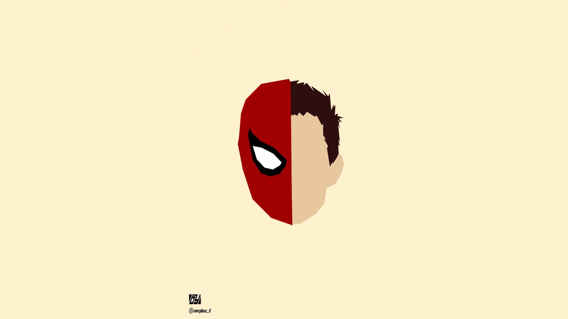 Spiderman Face Minimalism, HD Superheroes, 4k Wallpaper, Image