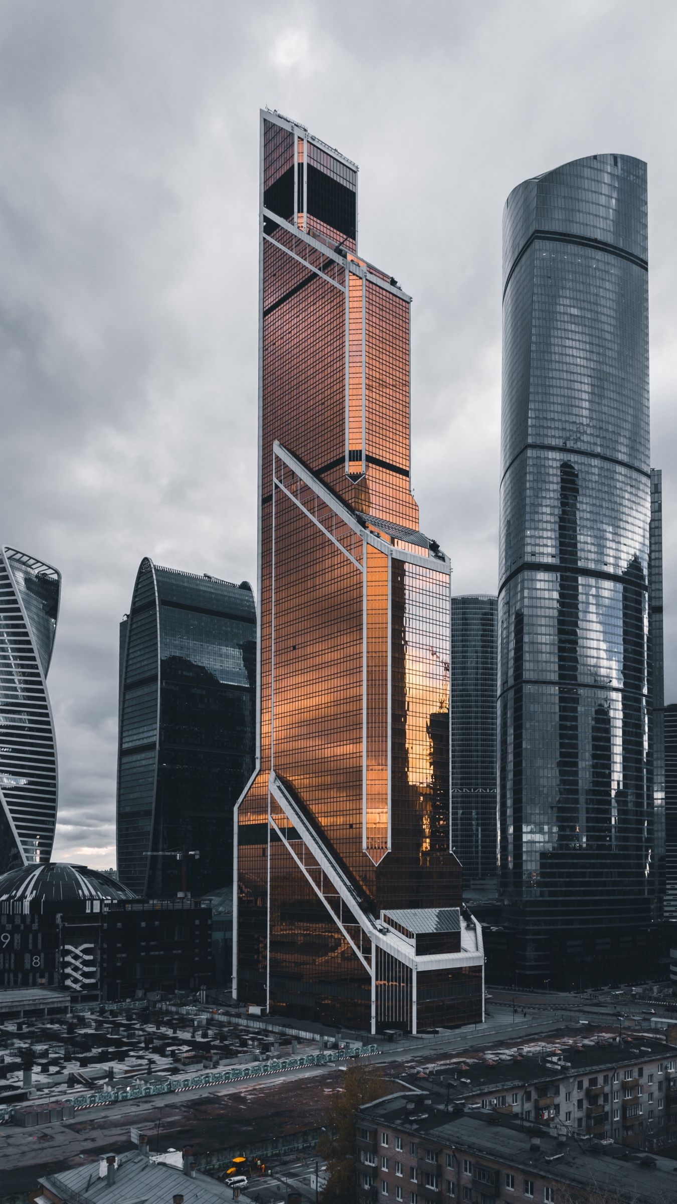 Download wallpaper 1350x2400 moscow city, skyscrapers