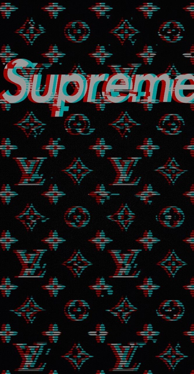 SUPREMExLV background glitch. Supreme iphone wallpaper, Supreme
