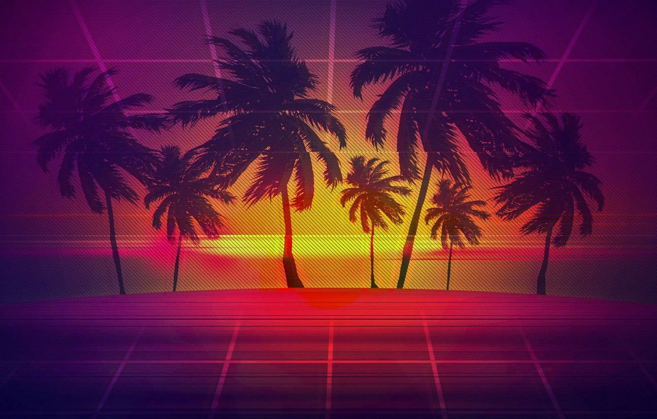 Wallpaper Music, Palm trees, Electronic, Synthpop, Darkwave, Synth