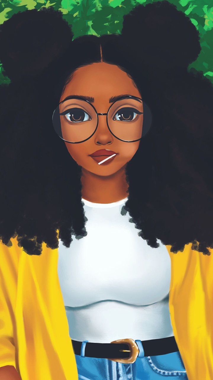 Cute Black girls wallpaper for girls wallpaper app. Drawings of black girls, Black girl art, Black girl cartoon