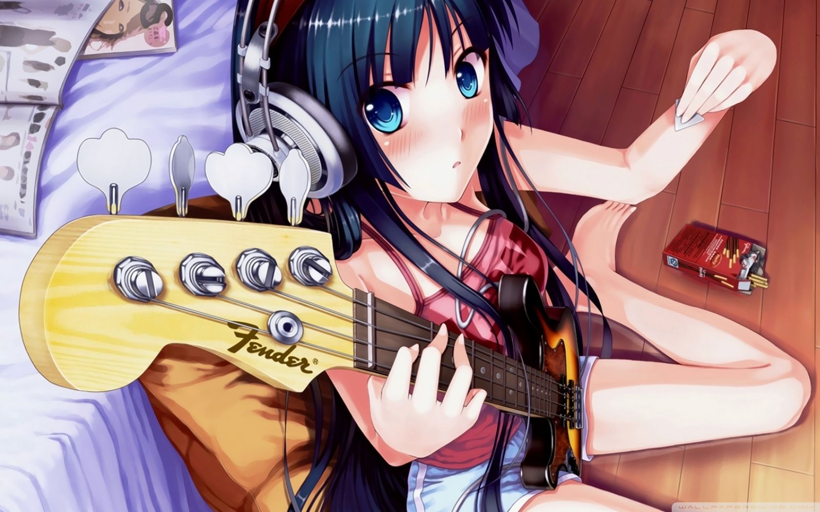 Anime The Girl With A Guitar Ultra HD Desktop Background Wallpaper