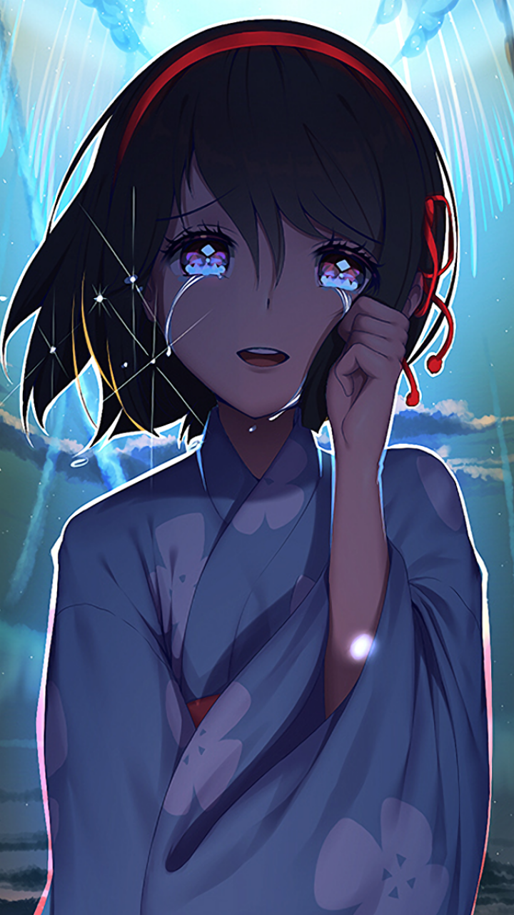 Mitsuha Miyamizu, Tears, Yukata, Kimi No Na Wa, HD Wallpaper