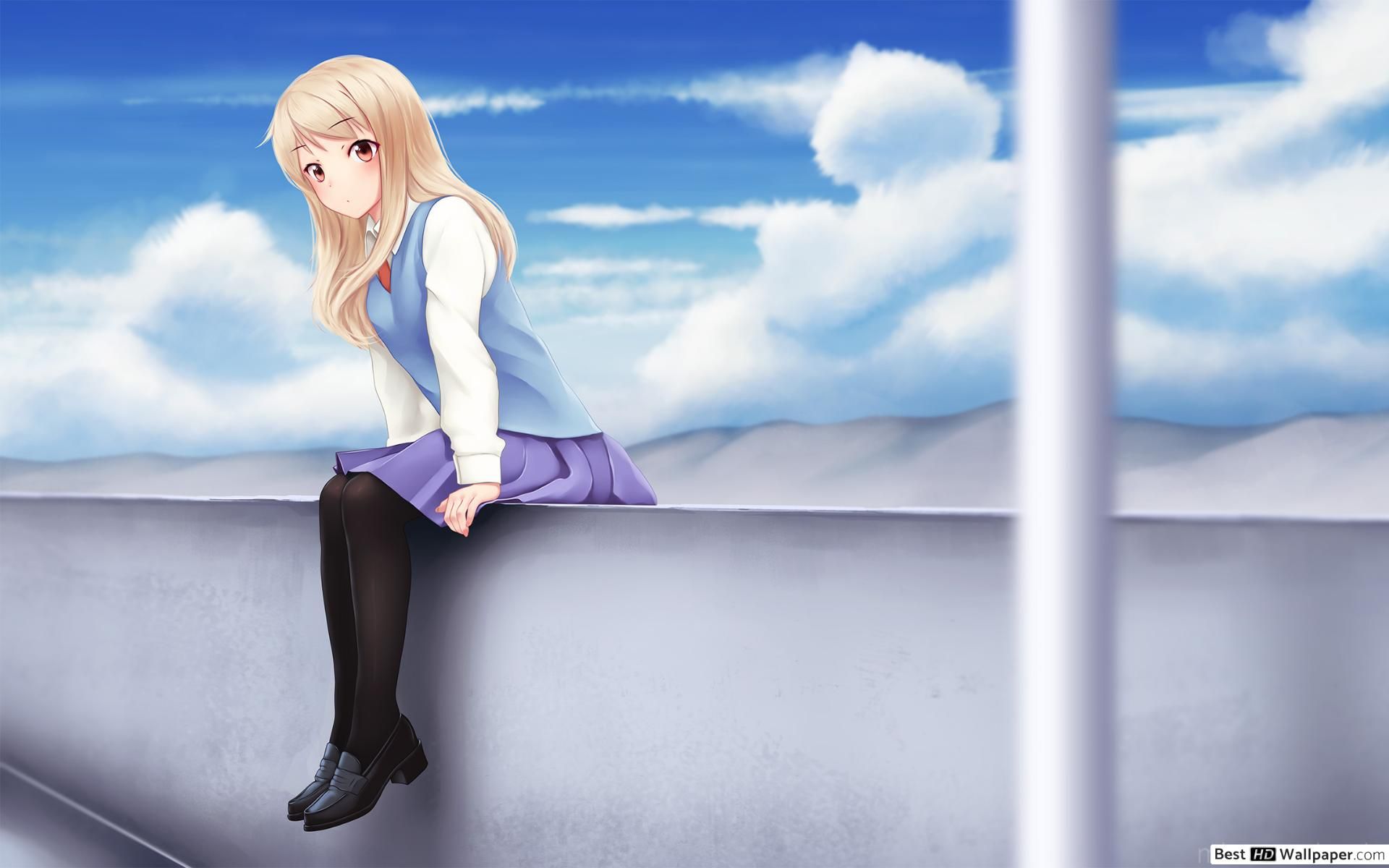 Wide Sad Cute Anime Girl, Download Wallpaper on Jakpost