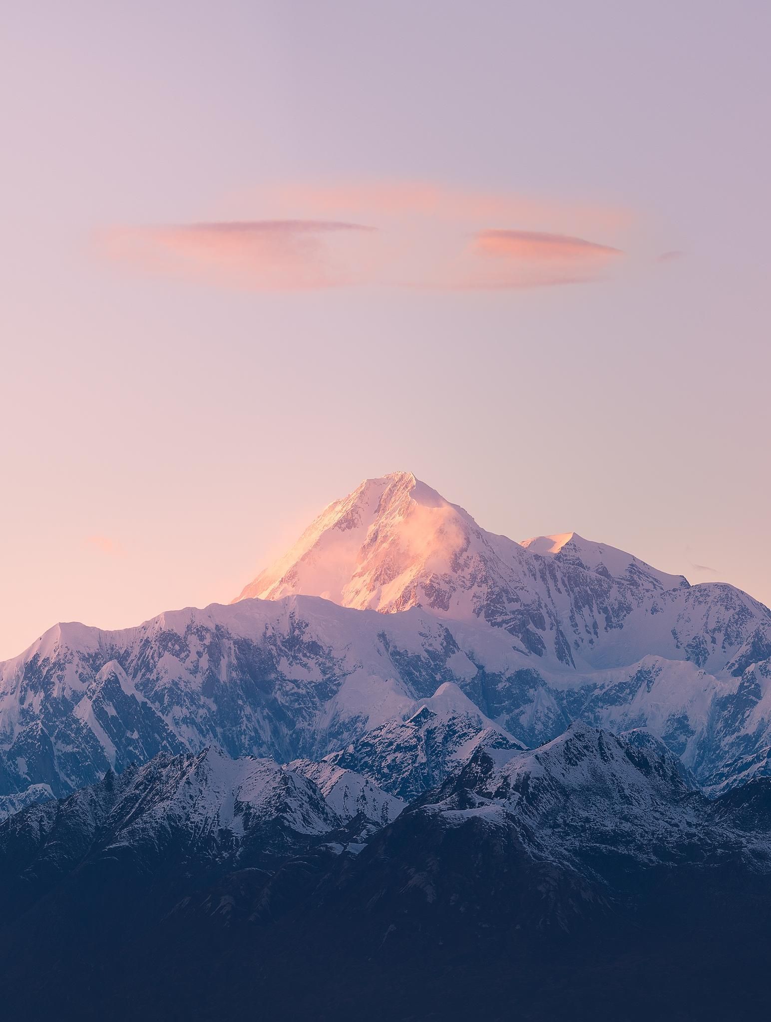 Denali Sunset Wisps Over The Great One in Denali National