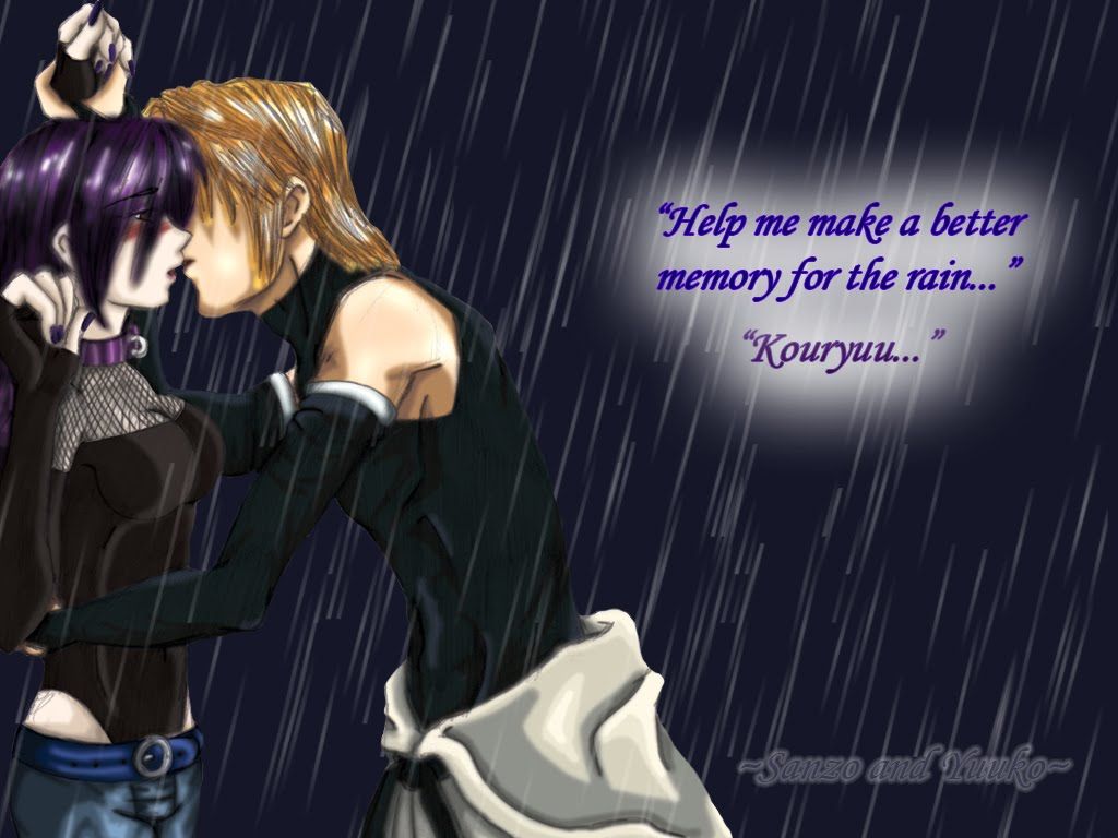 Anime Couple Kissing Rain Image Couple Picture