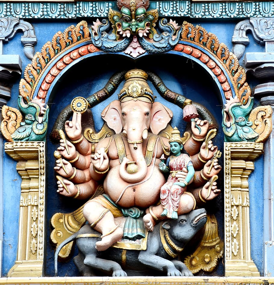 HD wallpaper: Lord Ganesha statue, parvathi devi, madurai, meenakshi amman temple