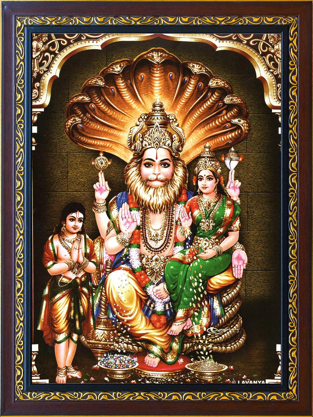 Buy Rudra Photo Frame Wood Lakshmi Narasimha Swamy