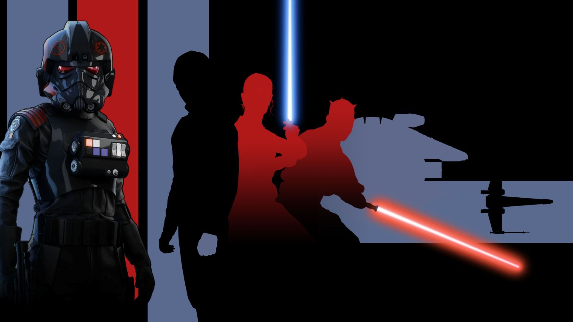 Heroes' silhouettes. Wallpaper from Star Wars: Battlefront II