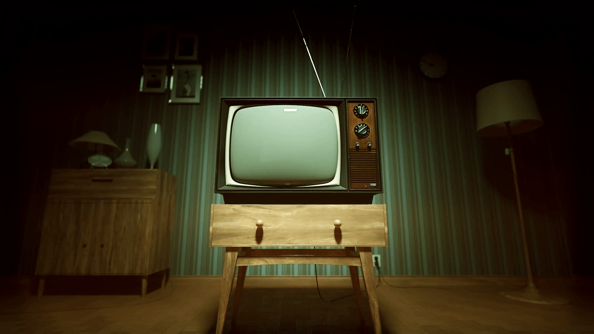 old tv old living room