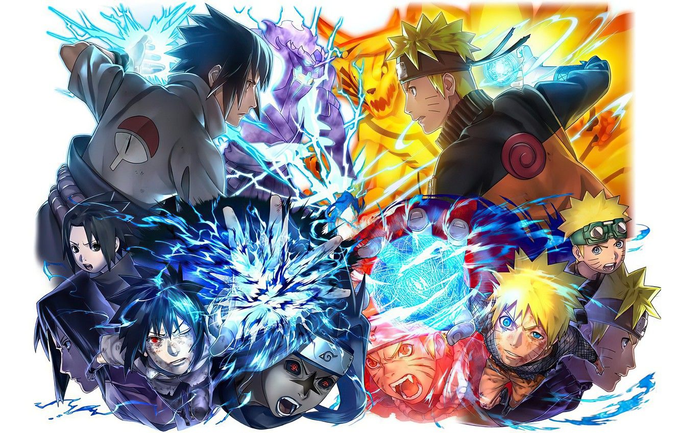 Wallpaper Naruto, Naruto, characters, Sasuke Uchiha, Naruto Uzumaki image for desktop, section сёнэн