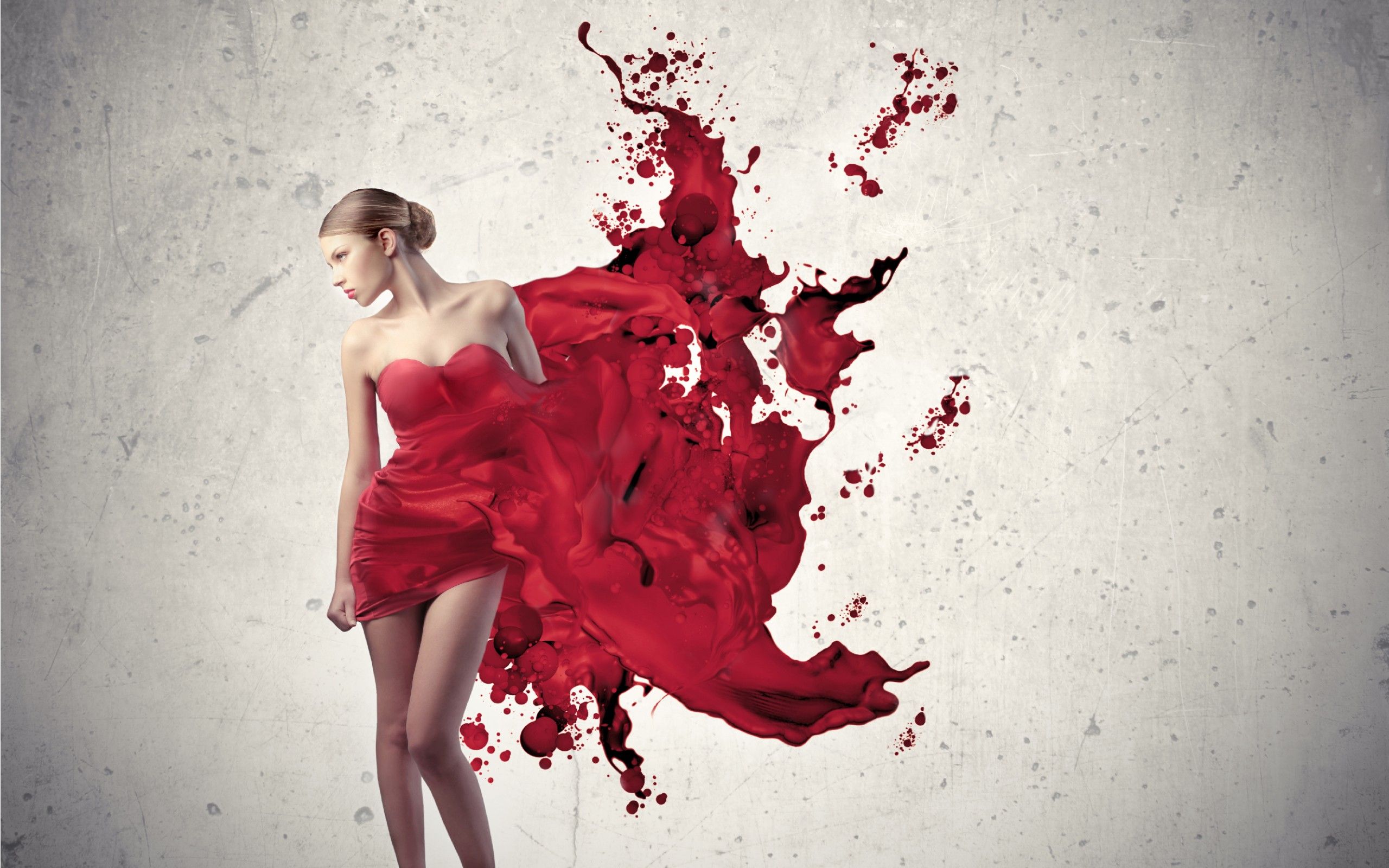 women, red dress wallpaper
