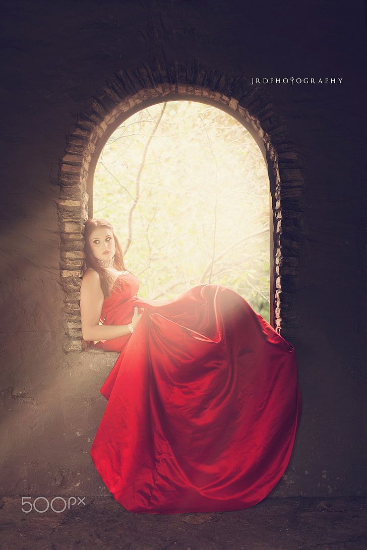 HD wallpaper: JRD Photography, 500px, fantasy girl, red dress