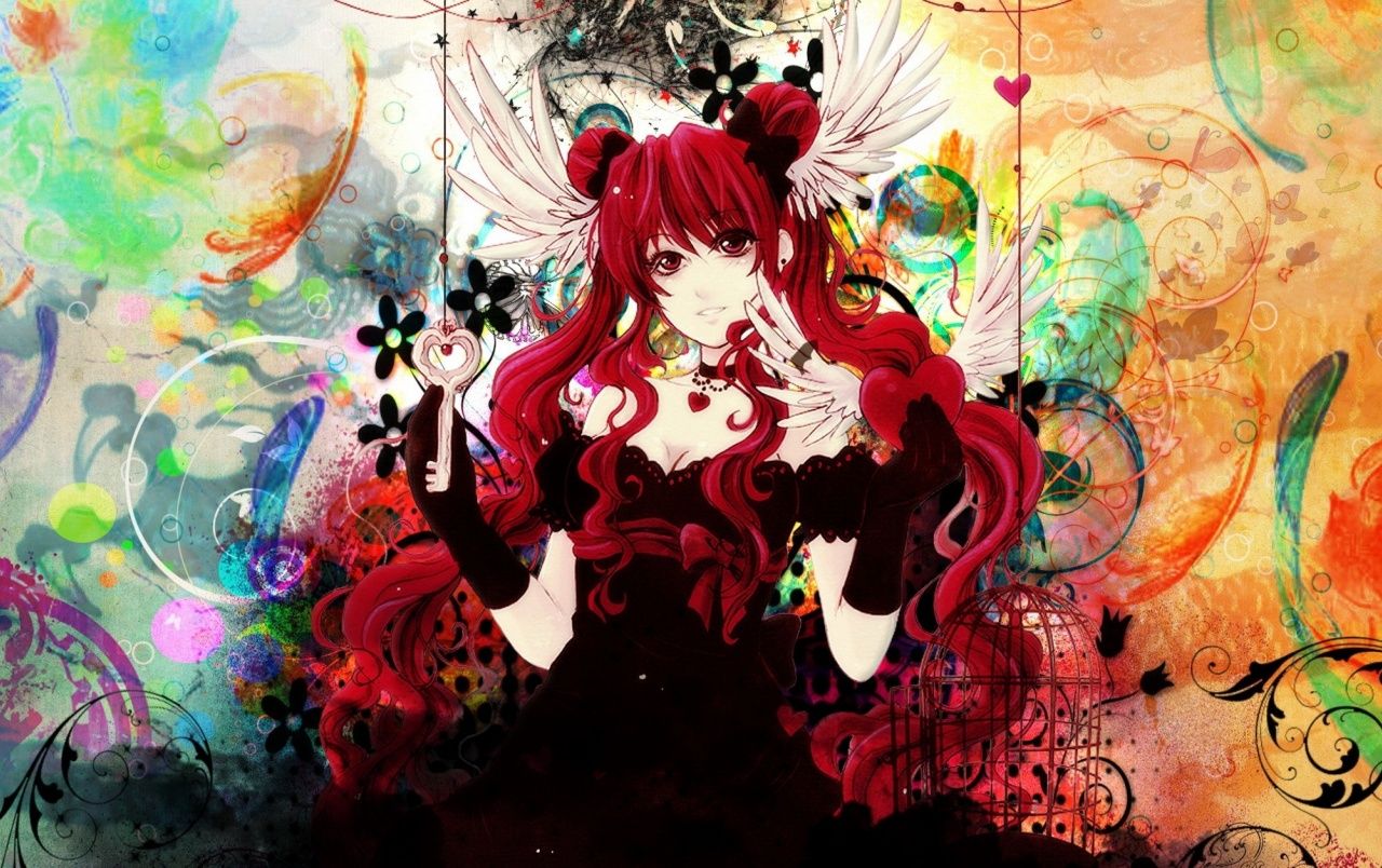 Anime Girl Red Hair Wallpaper