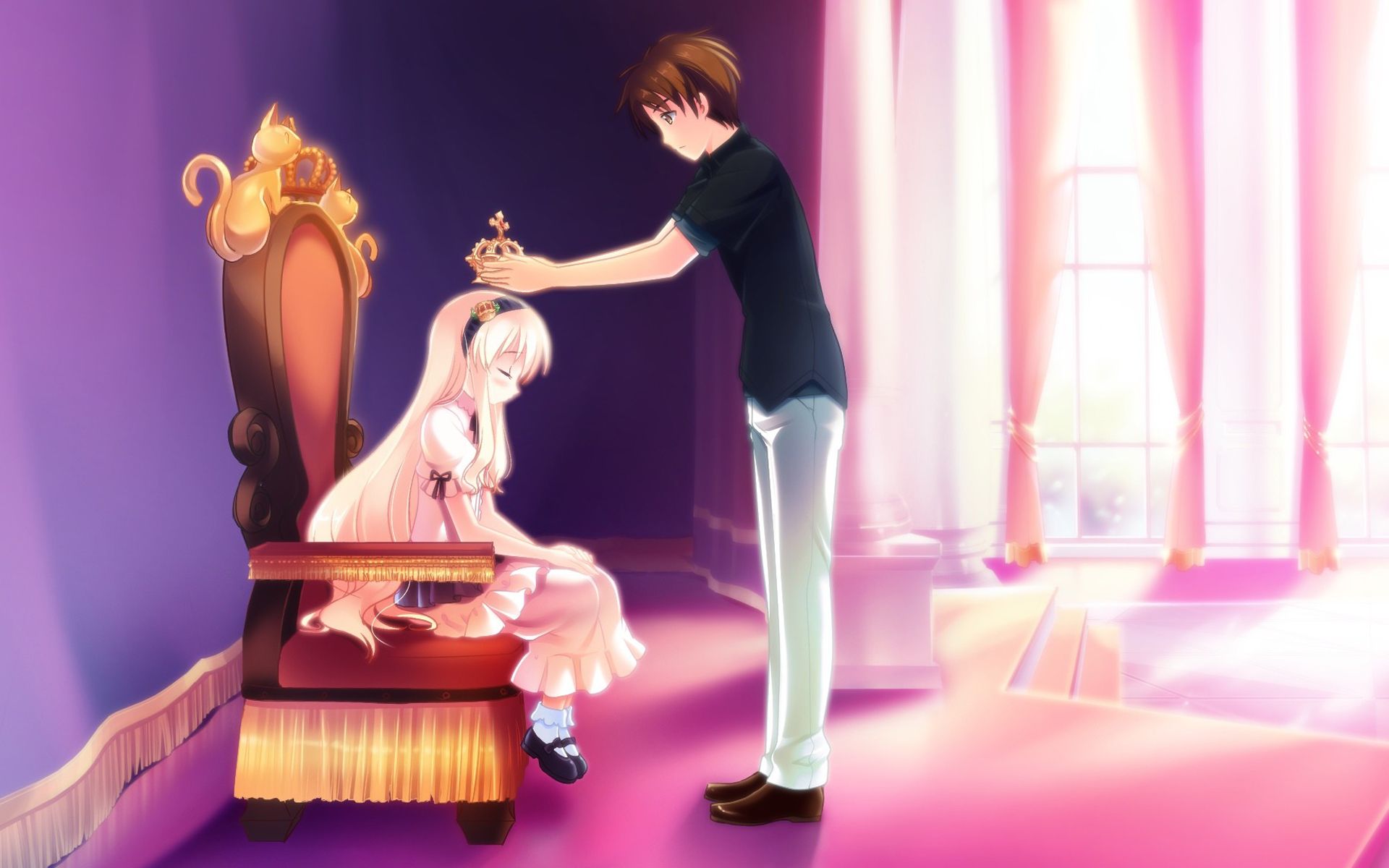 Free download Cute Couple Love Fantasy Anime HD Wallpaper