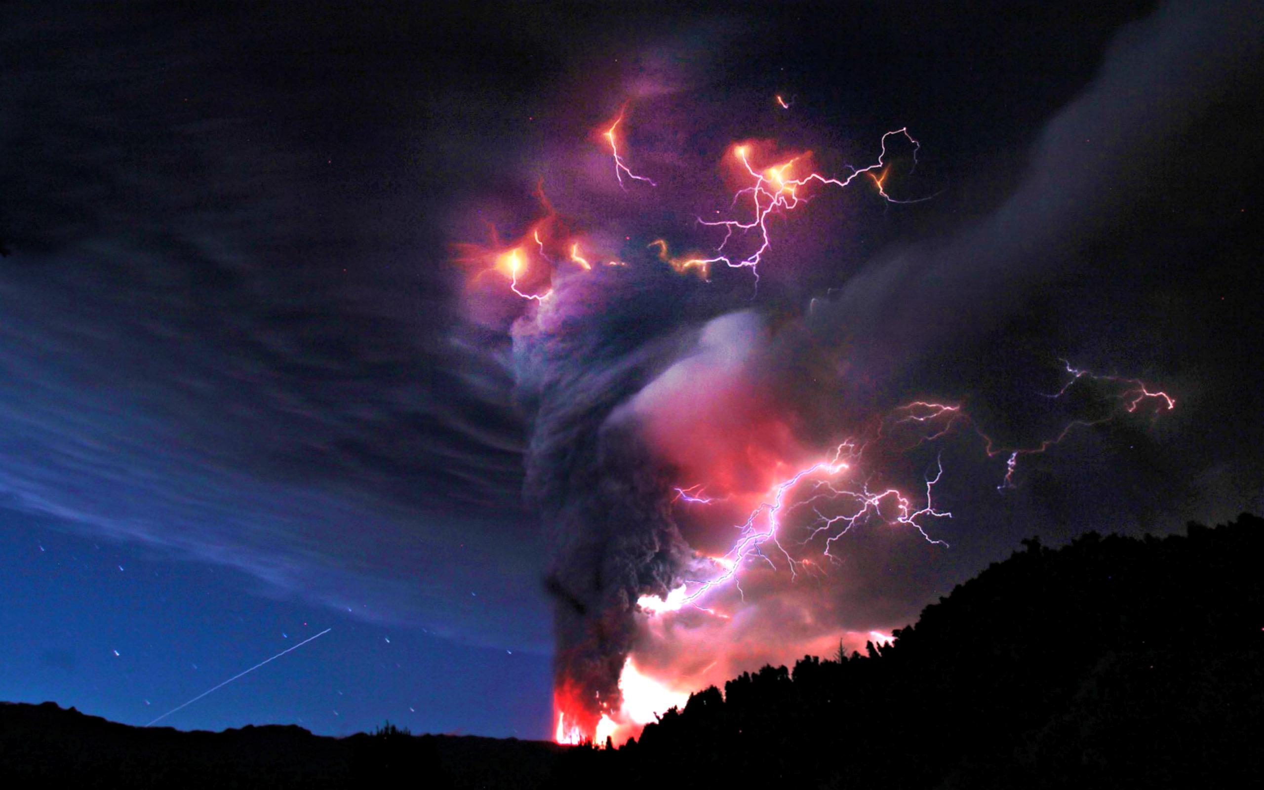 Volcano Lightning Lightning, HD Wallpaper