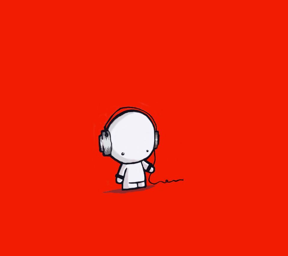 music, red, cartoon, wallpaper, headphone, headset, earphone, cute, kid