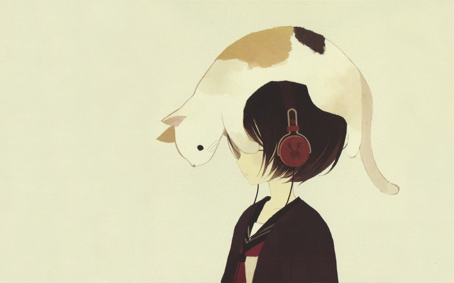 Anime Girls With Headphones Wallpaperx1200