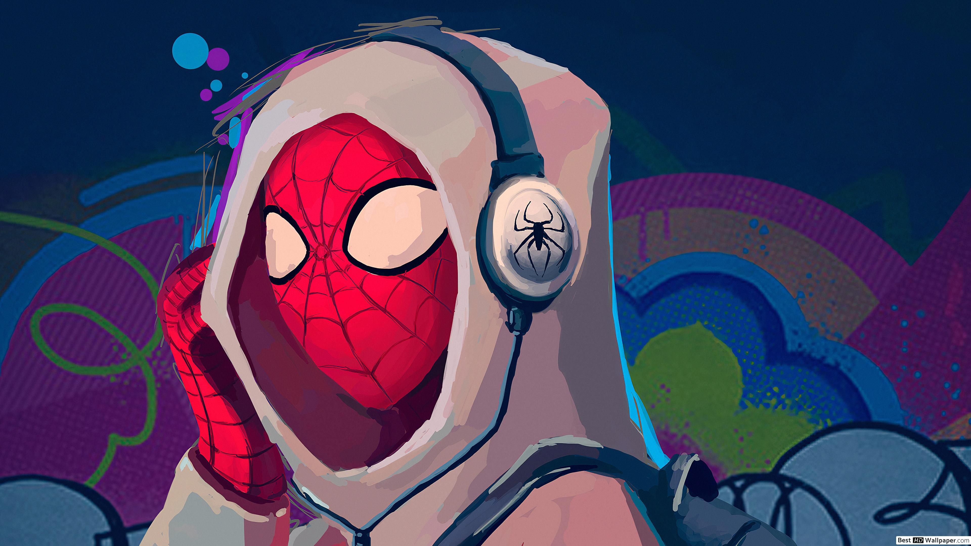 Marvel Comics Spider Man With Headphones HD Wallpaper
