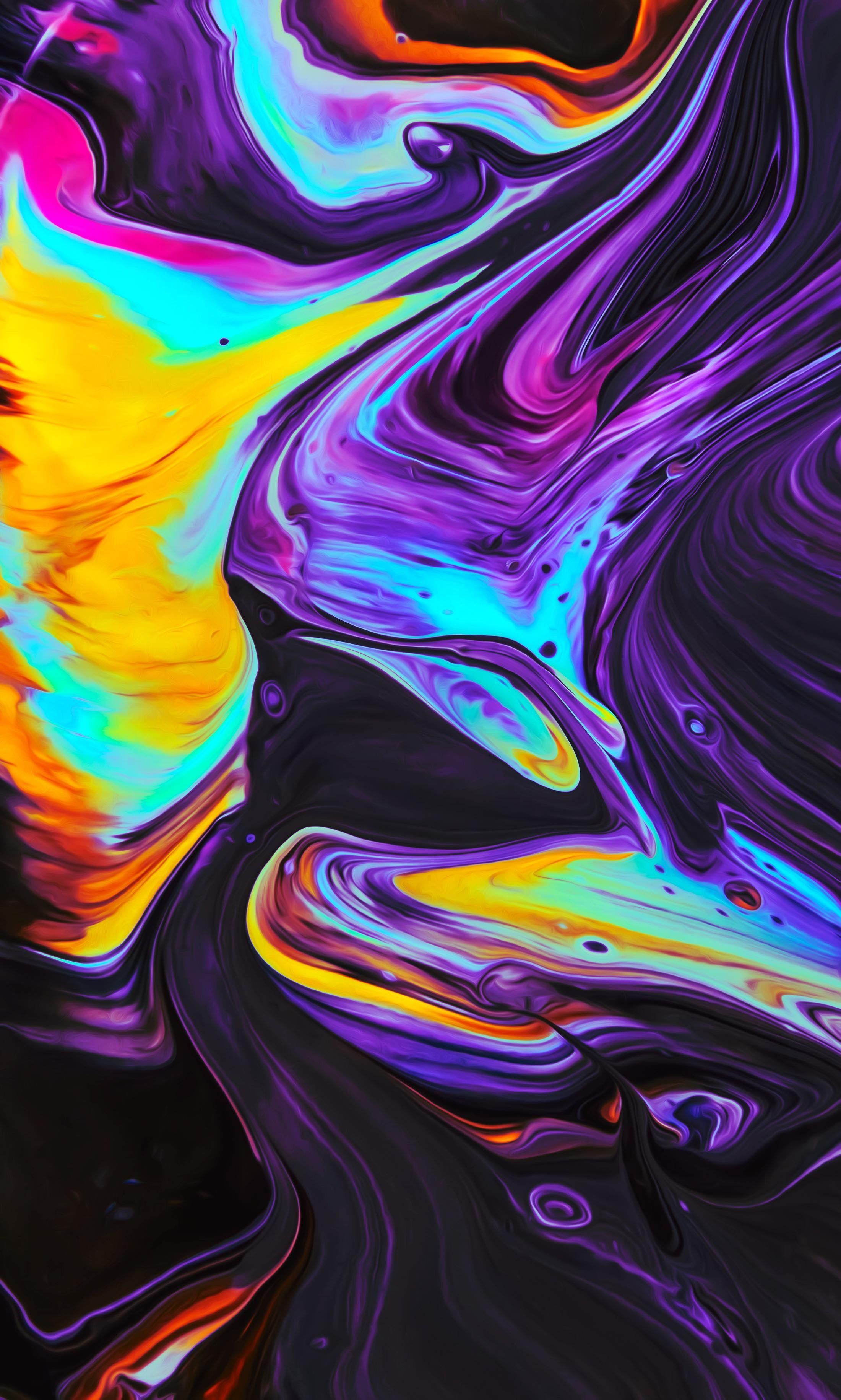 Fluid purple and yellow 2K. iPhone Wallpaper #iphonewallpaper4k
