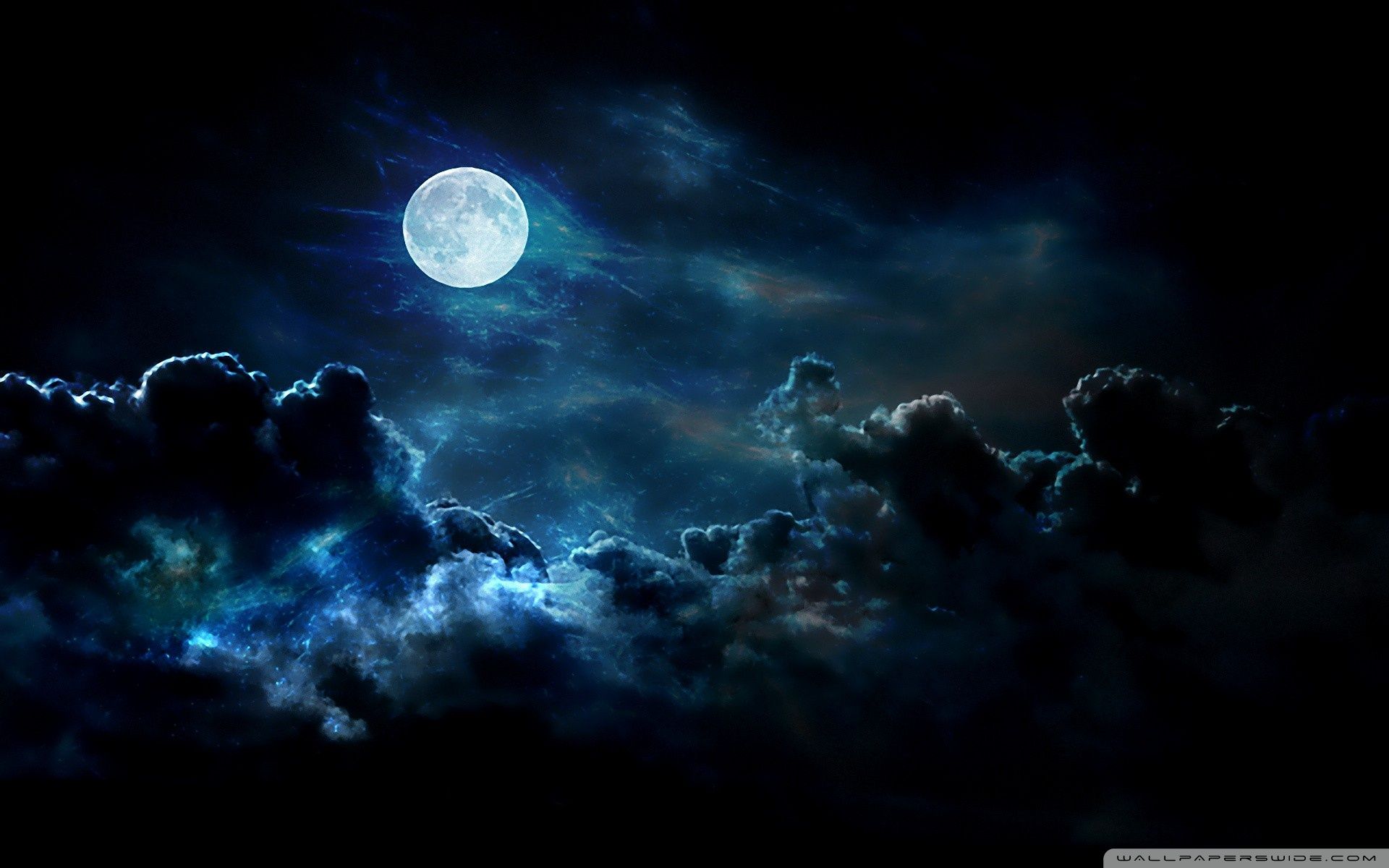 Clouds Nature Night Moon HD Ultra HD Desktop Background Wallpaper