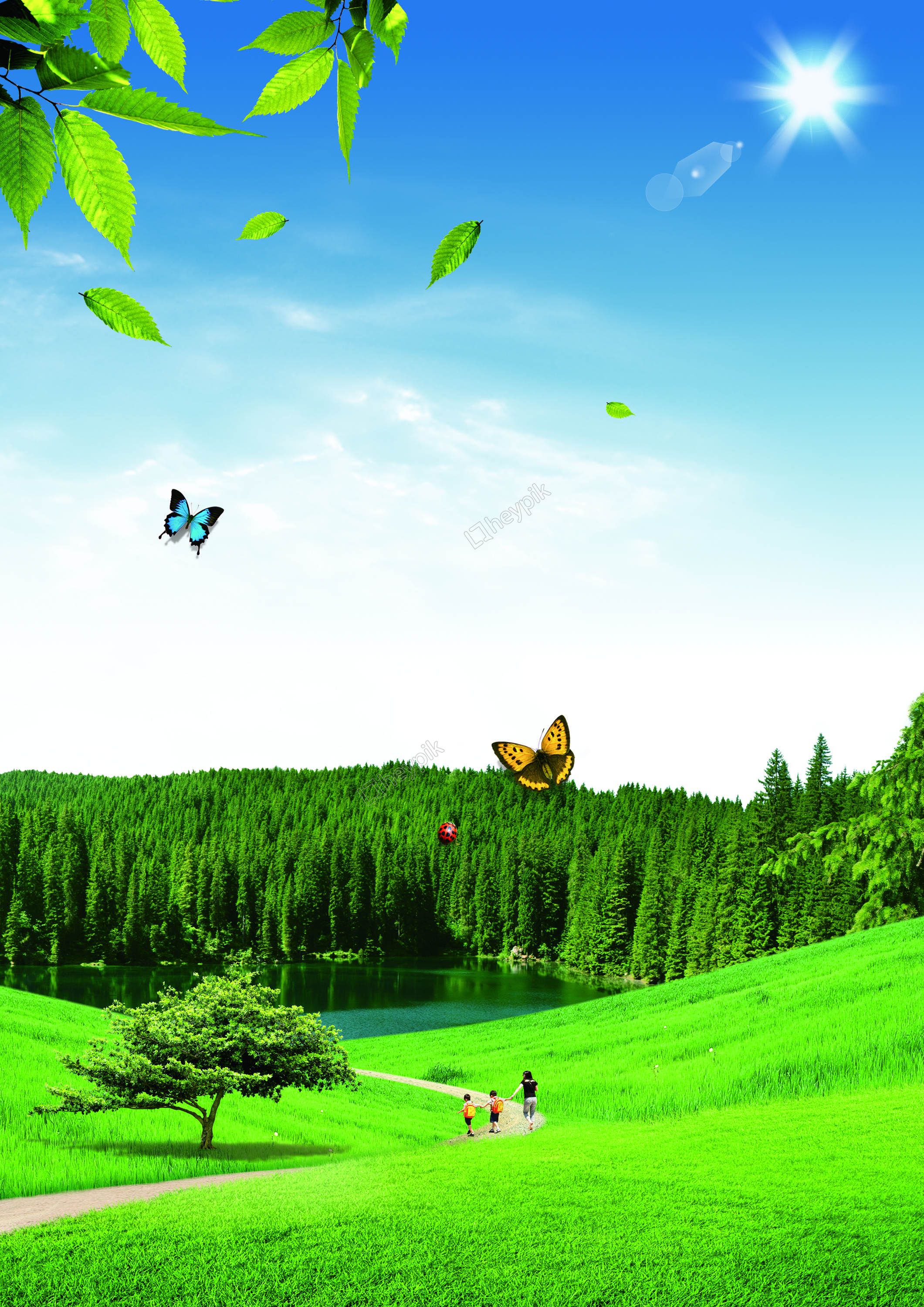 Download Free png Natural Scenery Background. Free Psd Download