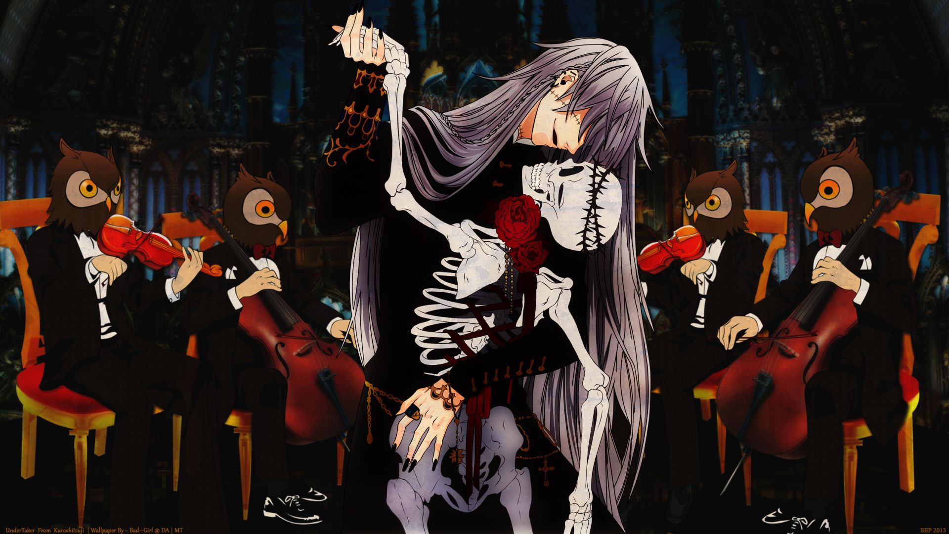 Dance with a skeleton in the anime Black Butler Desktop wallpapers