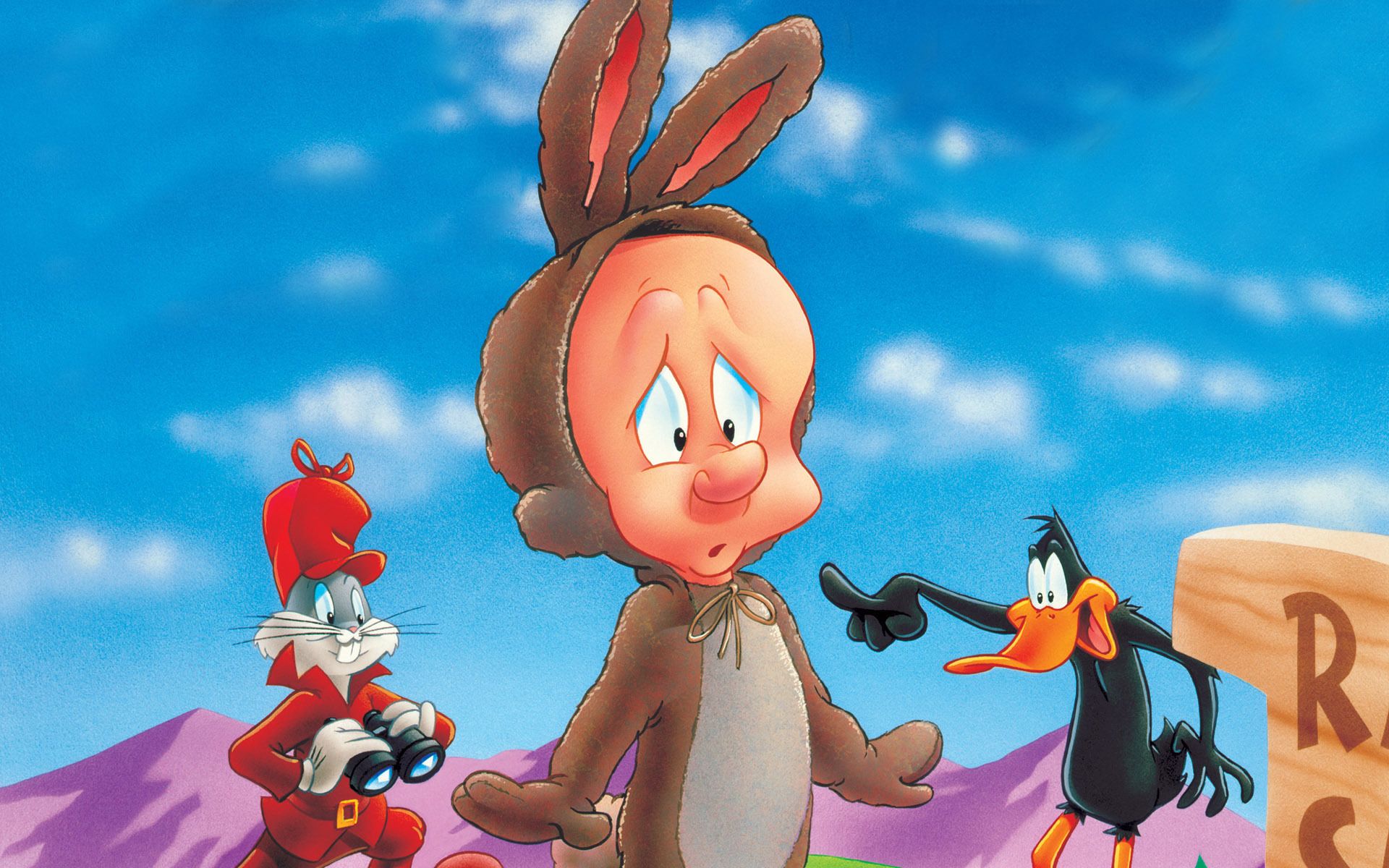 Elmer Fudd, Bugs Bunny and Daffy Duck, looney tunes, cartoon