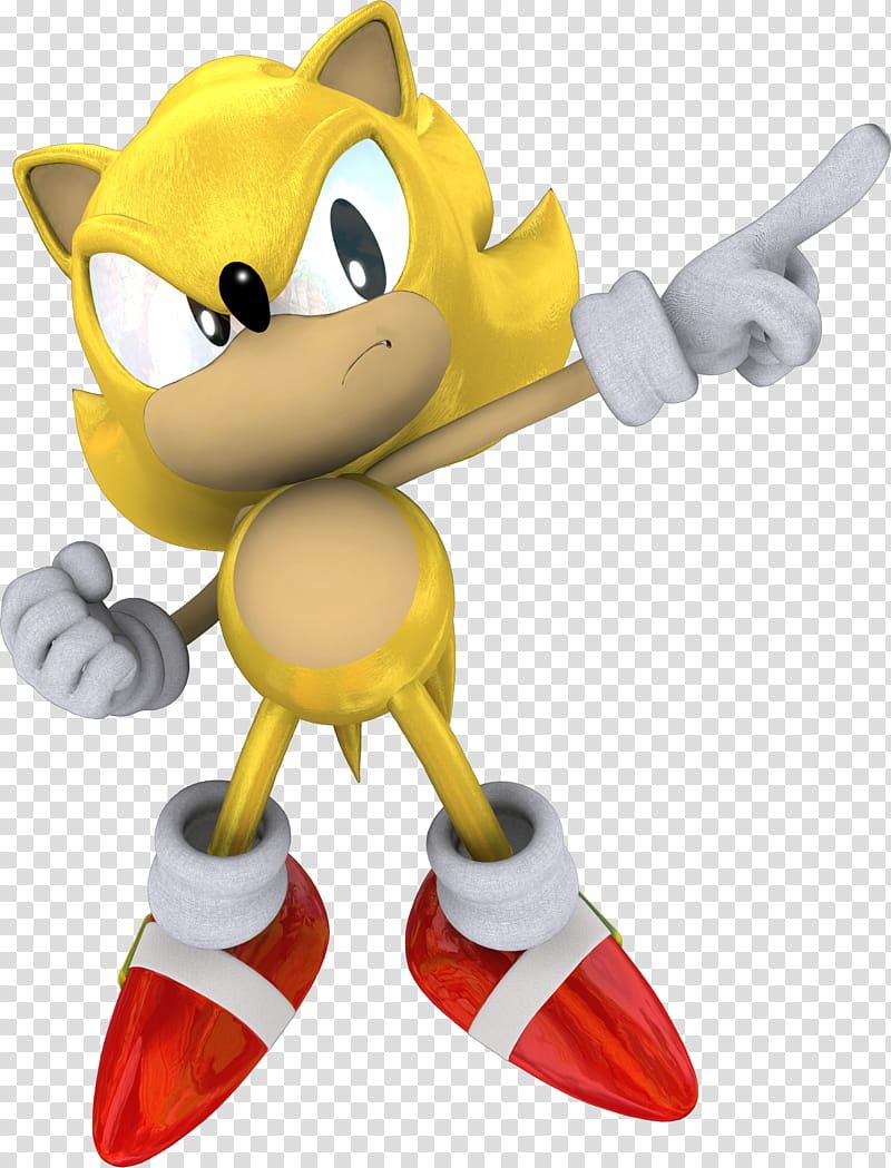 Super Classic Sonic the Hedgehog P, yellow Sonic illustration