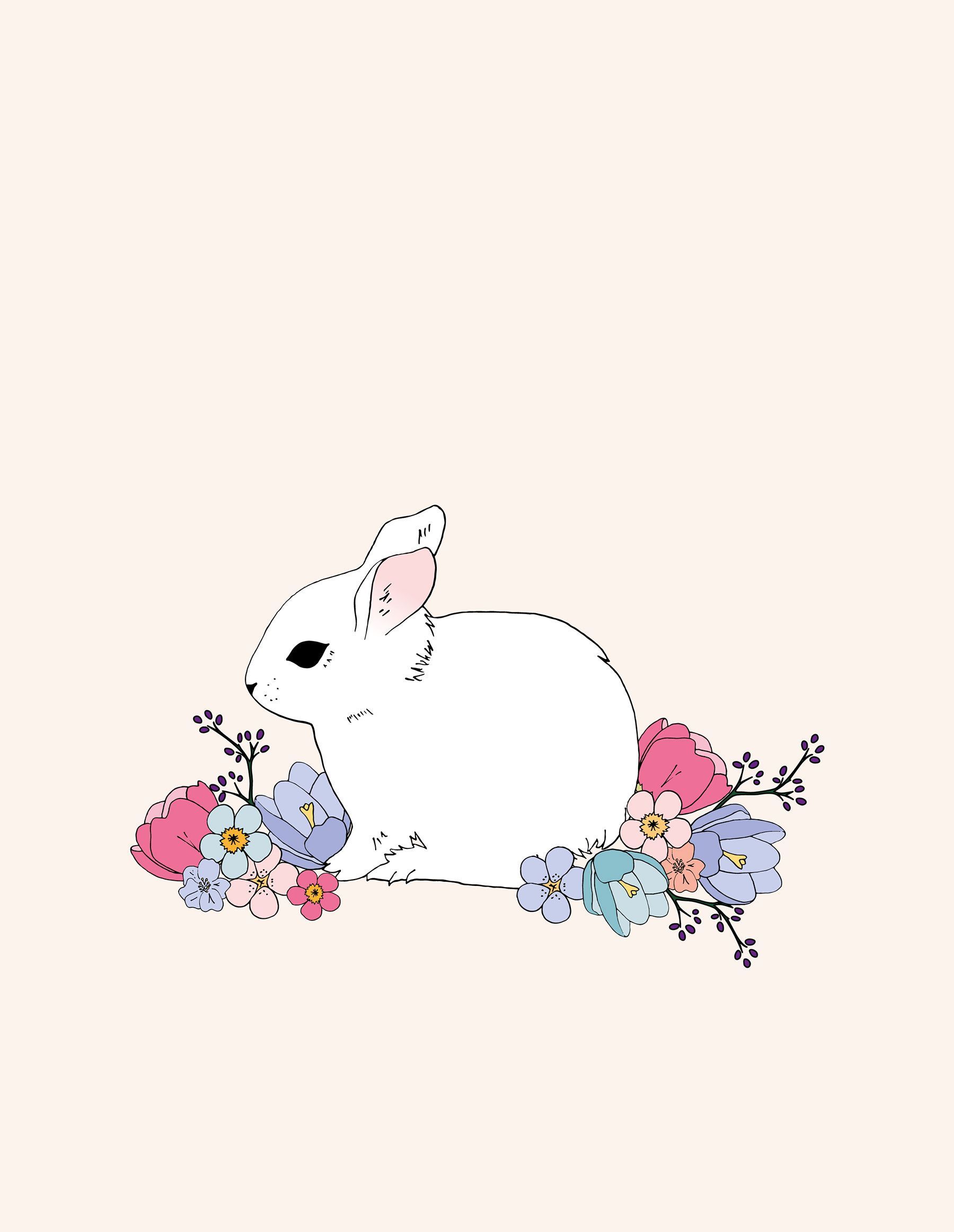 Spring bunny desktop wallpaper. Easter wallpaper, Bunny wallpaper, Cute cartoon wallpaper