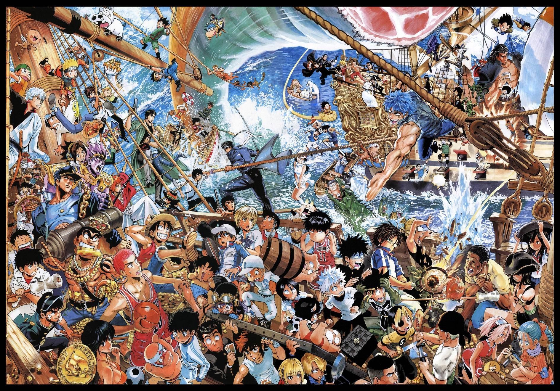 Shonen Jump 40th Anniversary Poster by Yusuke Murata Cleaned