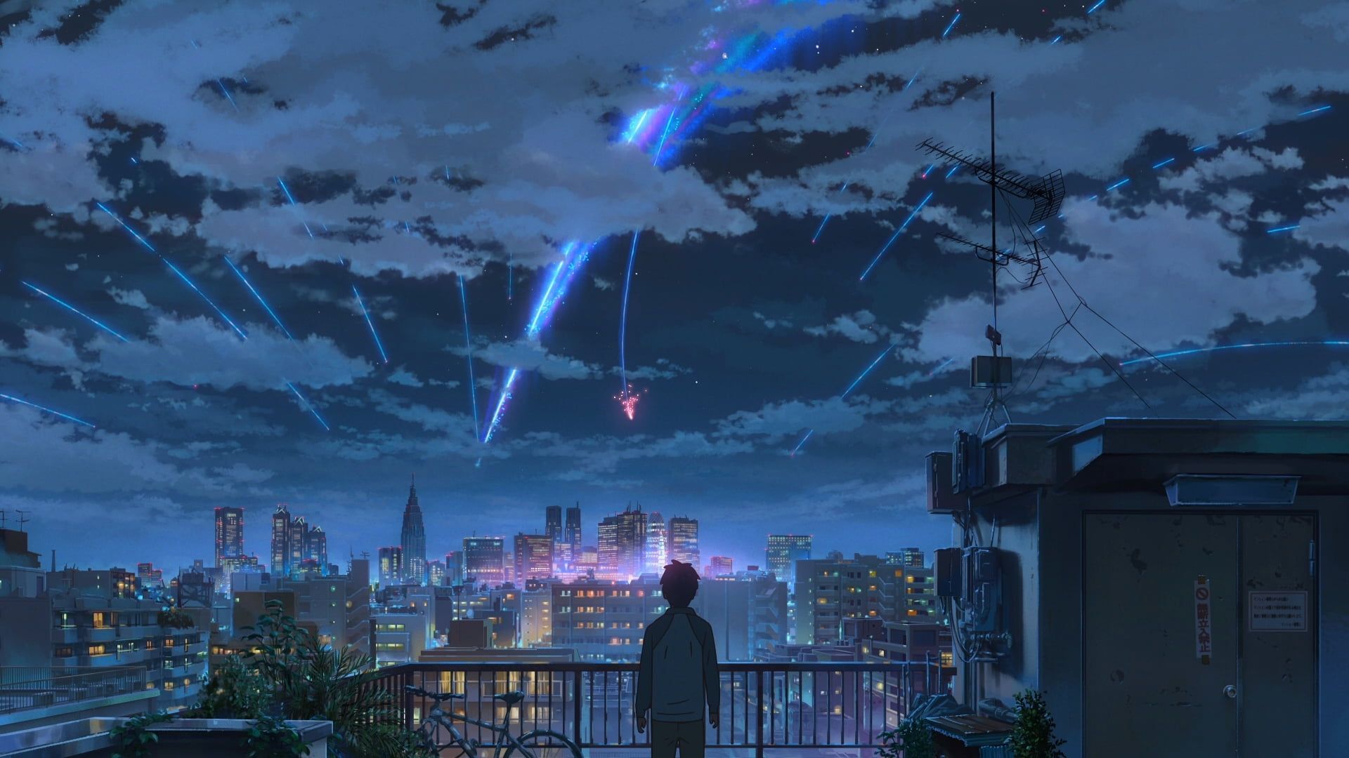 Your Name wallpaper Kimi no Na Wa Makoto Shinkai starry night #comet P #wallpaper #hdwallpaper. Your name wallpaper, Name wallpaper, Kimi no na wa wallpaper