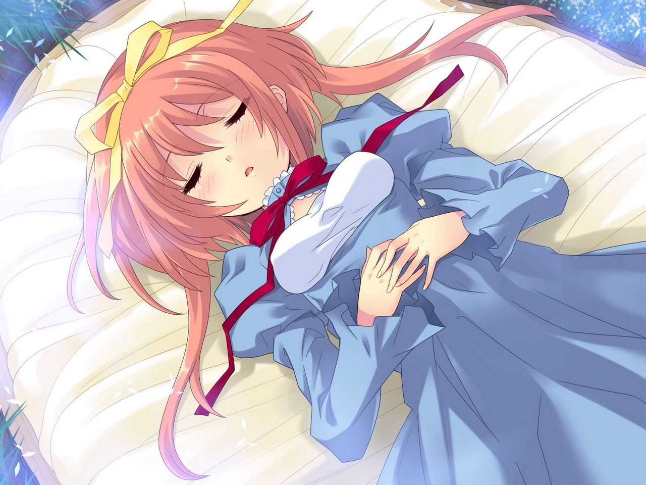 Download wallpaper 1280x960 anime, girl, sleep, peace of mind, bed