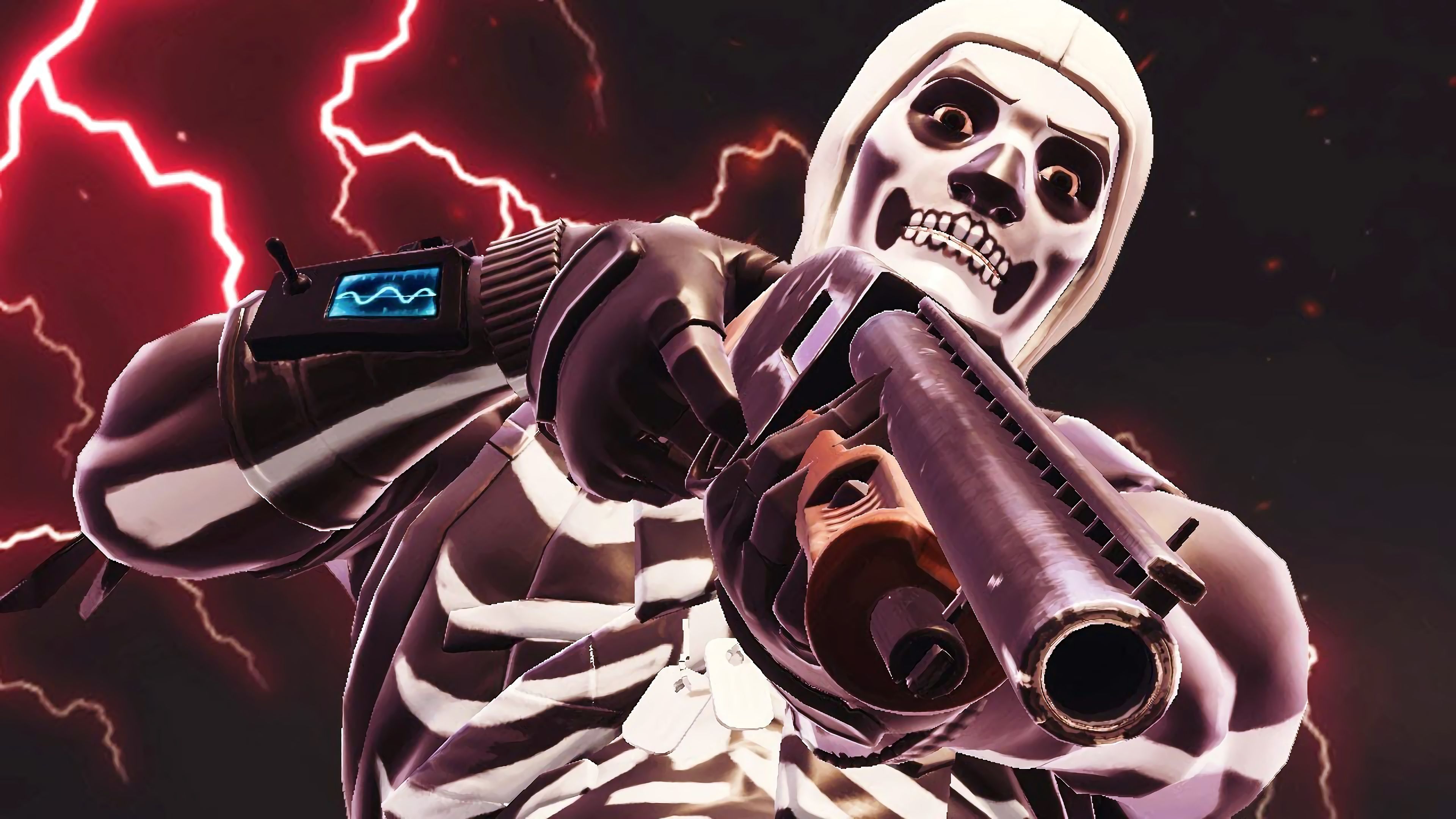 Fortnite Battle Royale Skull Trooper 4K. Game wallpaper