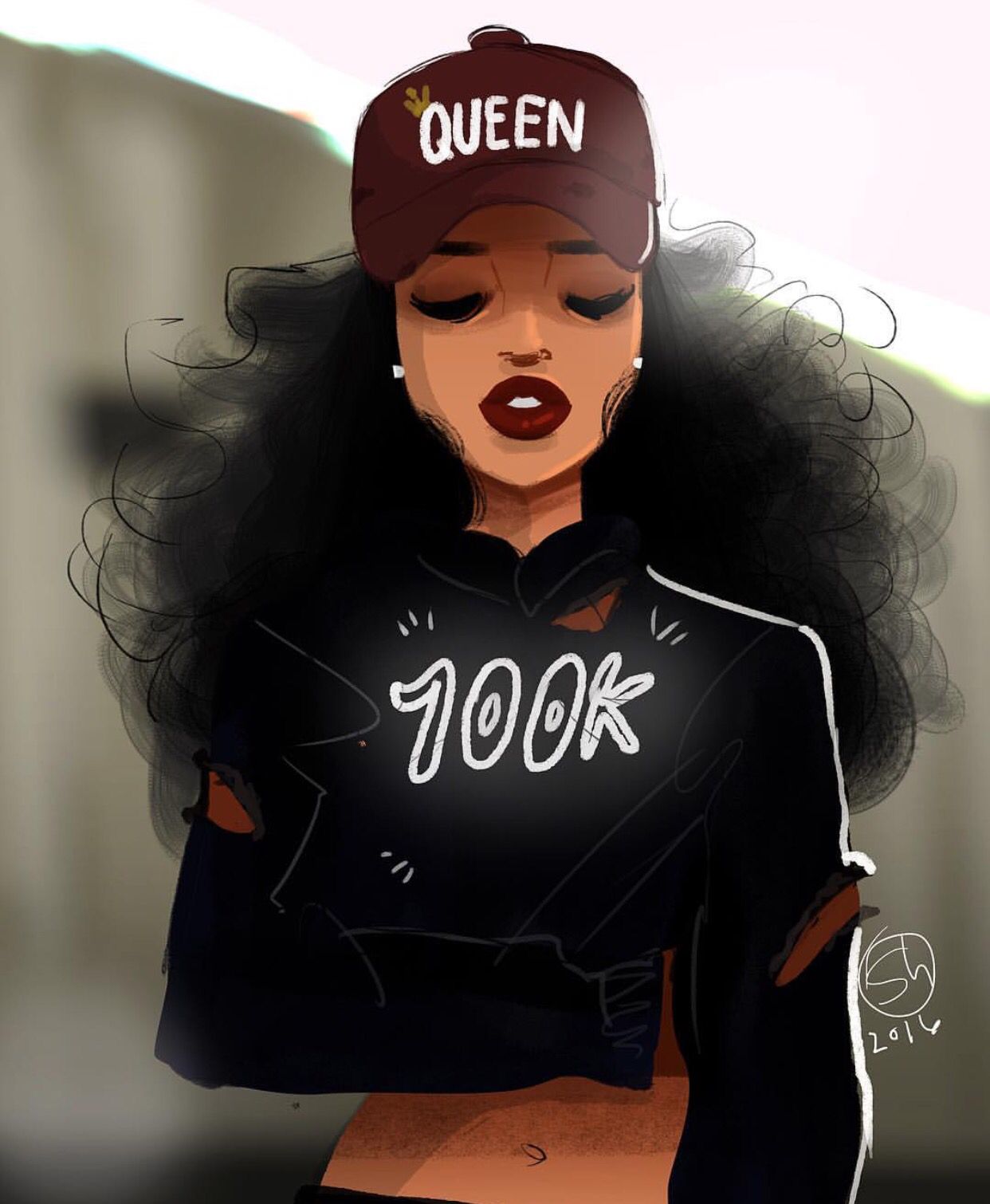 pretty black girl cartoon