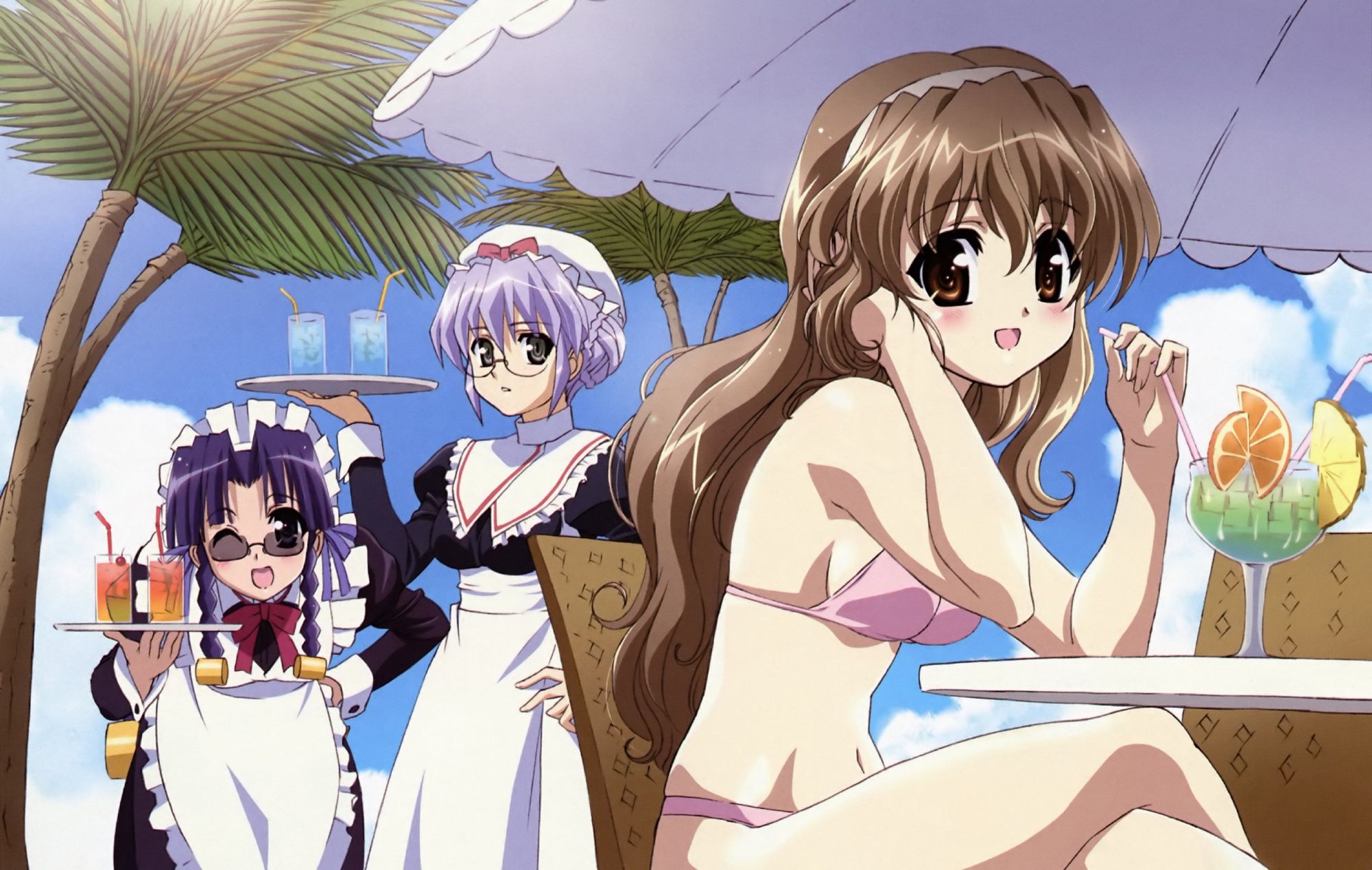 beach bikini glasses maid nanashiro nanami nogizaka haruka