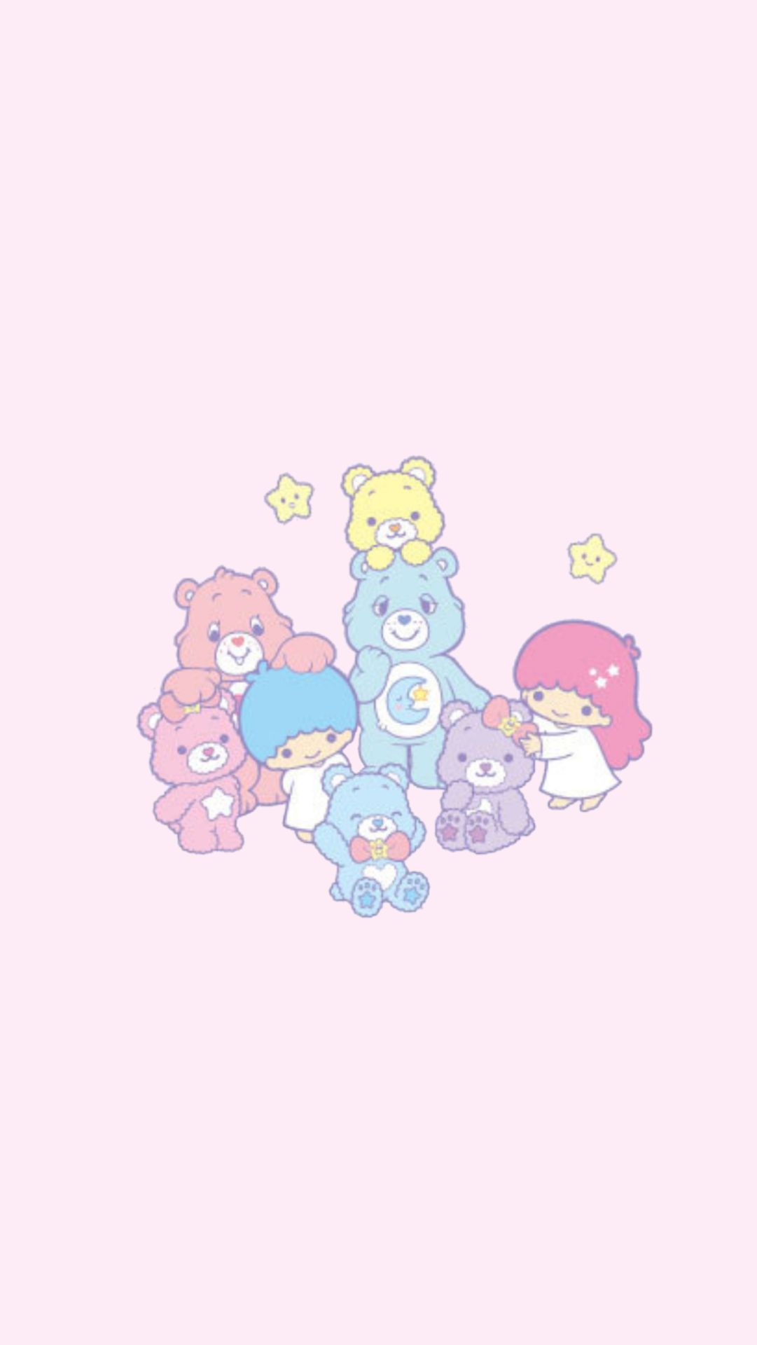 Little Twin Stars x Care Bears lockscreens. Cute cartoon