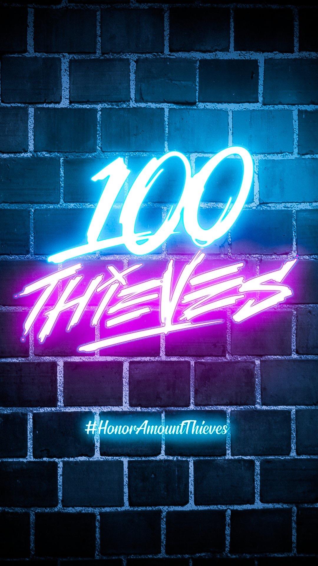 100Thieves Neon Mobile Wallpaper. Feedback appreciated :).