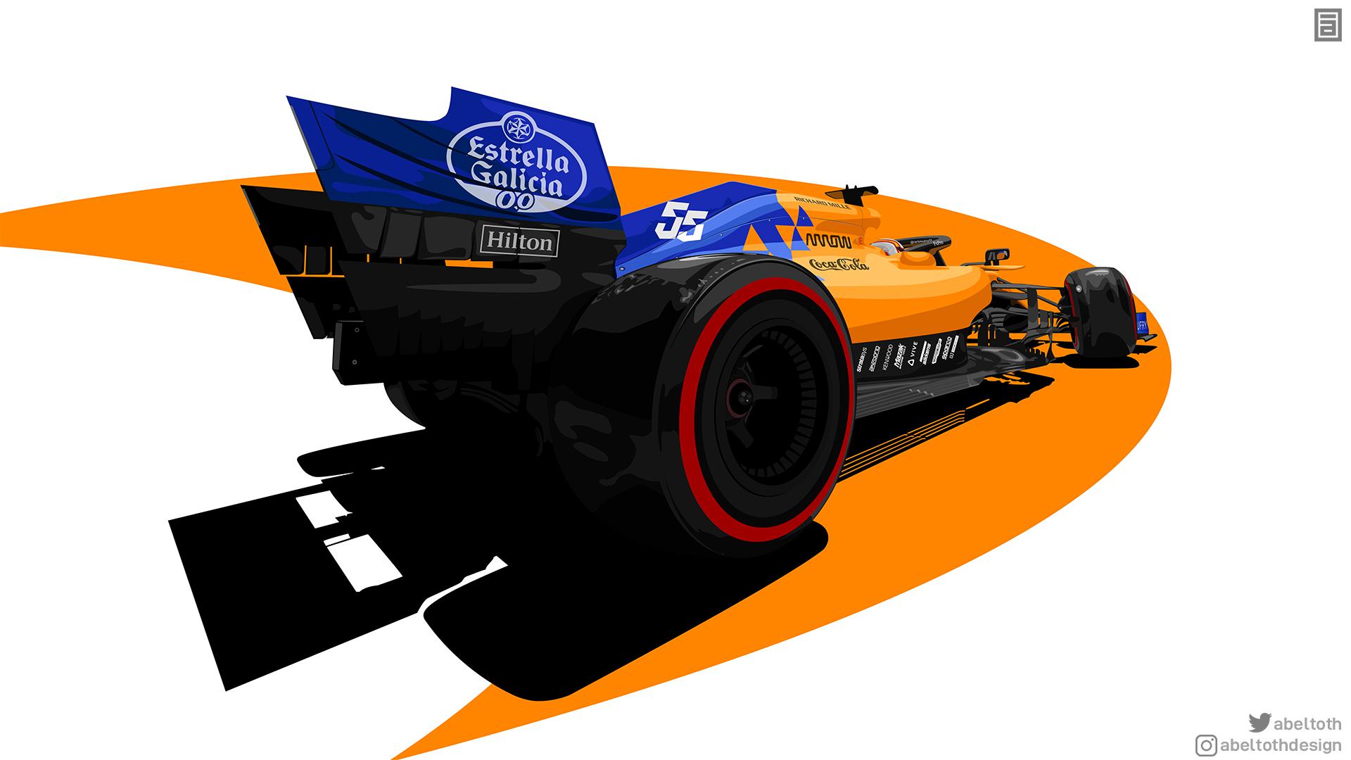 Carlos Sainz's McLaren MCL34 vector illustration (4k wallpaper in comments)