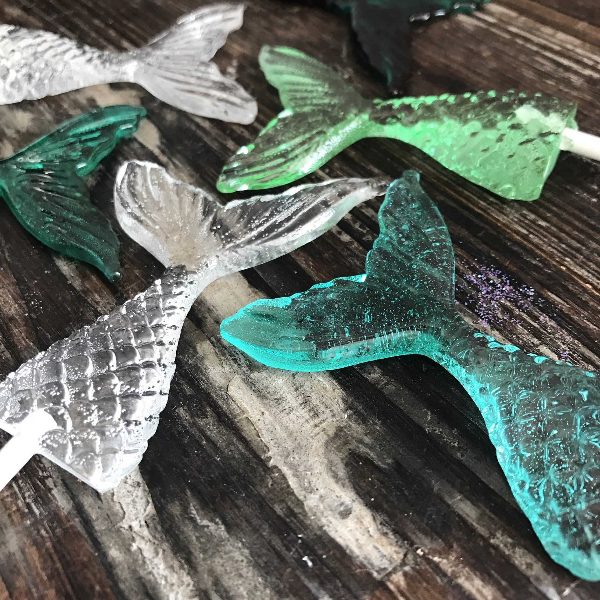 Little Mermaid Tail Candy Sucker Lollipop Favors Set. Never